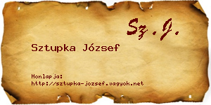 Sztupka József névjegykártya